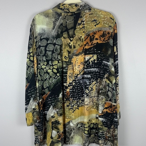 Simply Arts by Dolcezza Graphic Artistic Long Sleeve Tunic Blouse Size XXL - Picture 13 of 14